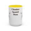 15oz Clumber Spaniel Dog Mom Mug, Yellow, front view