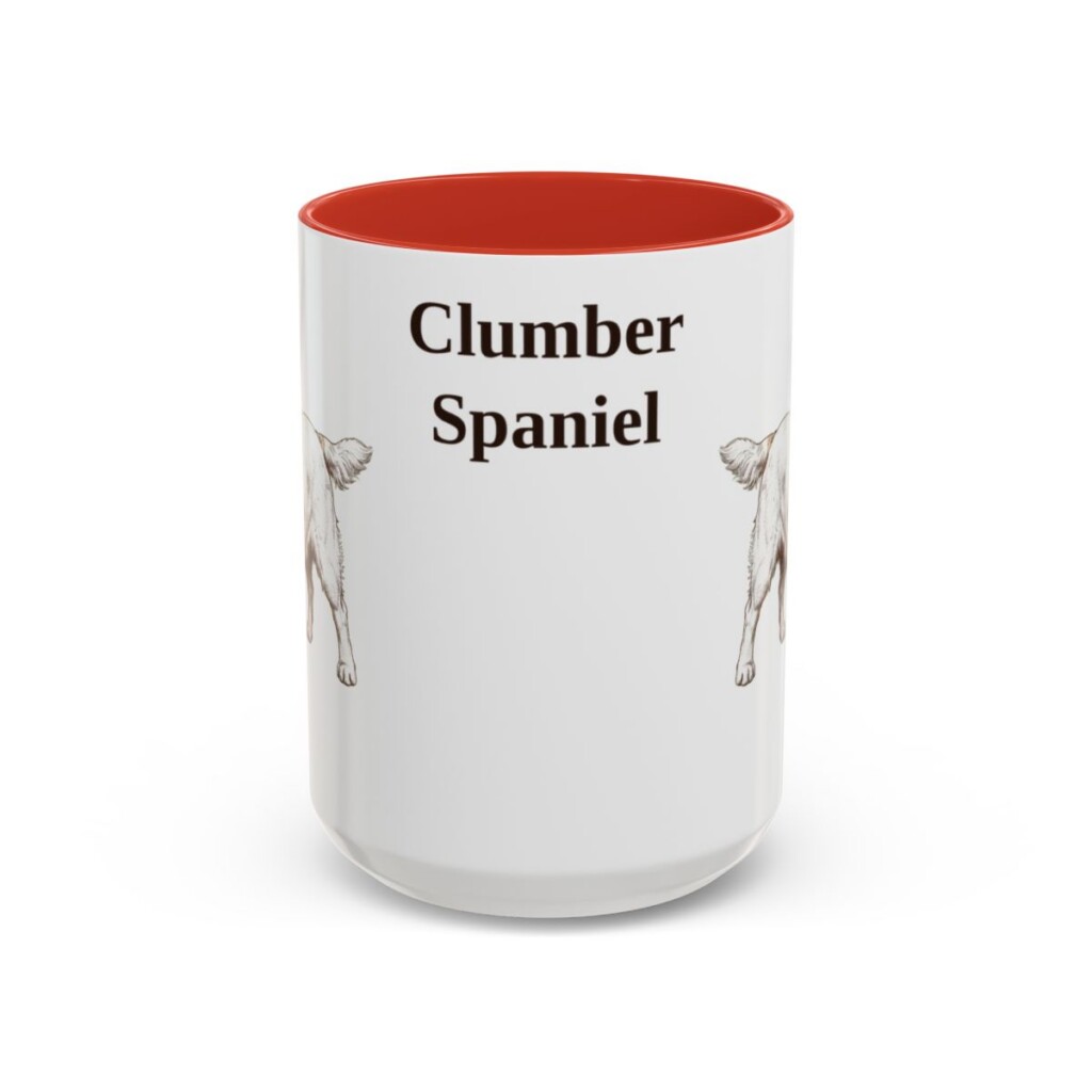 15oz Clumber Spaniel Mug, Red, front view
