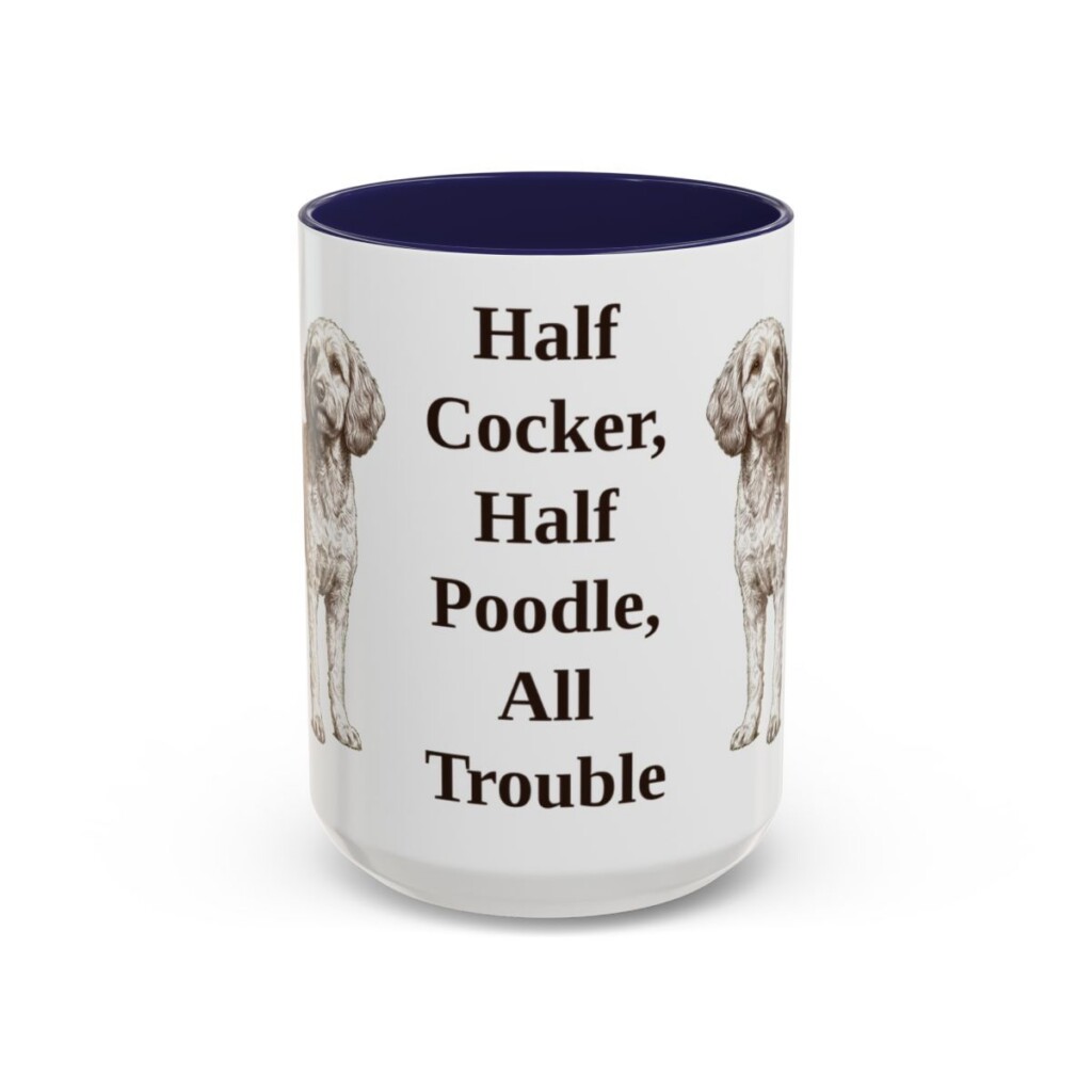 15oz Funny Cockapoo Mug, Navy, front view