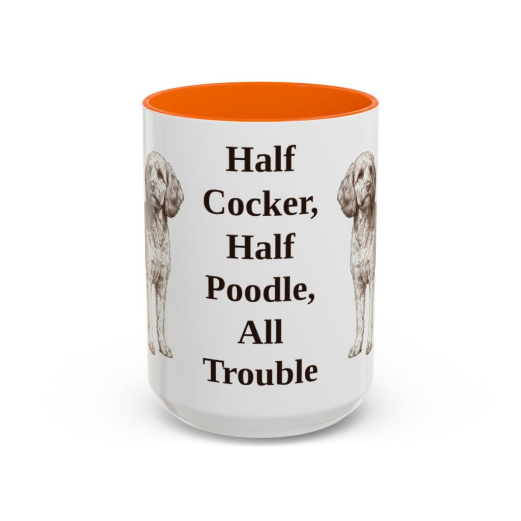 15oz Funny Cockapoo Mug, Orange, front view