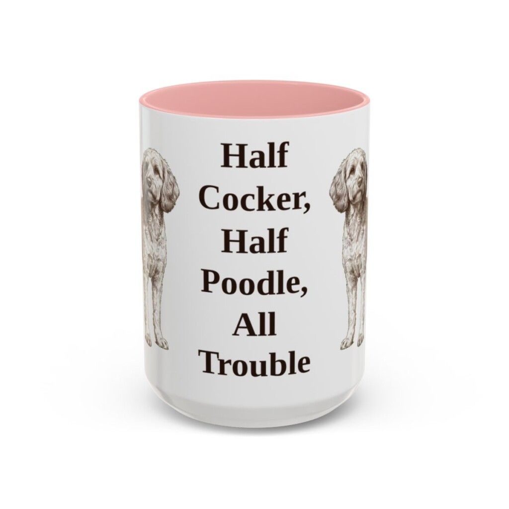 15oz Funny Cockapoo Mug, Pink, front view