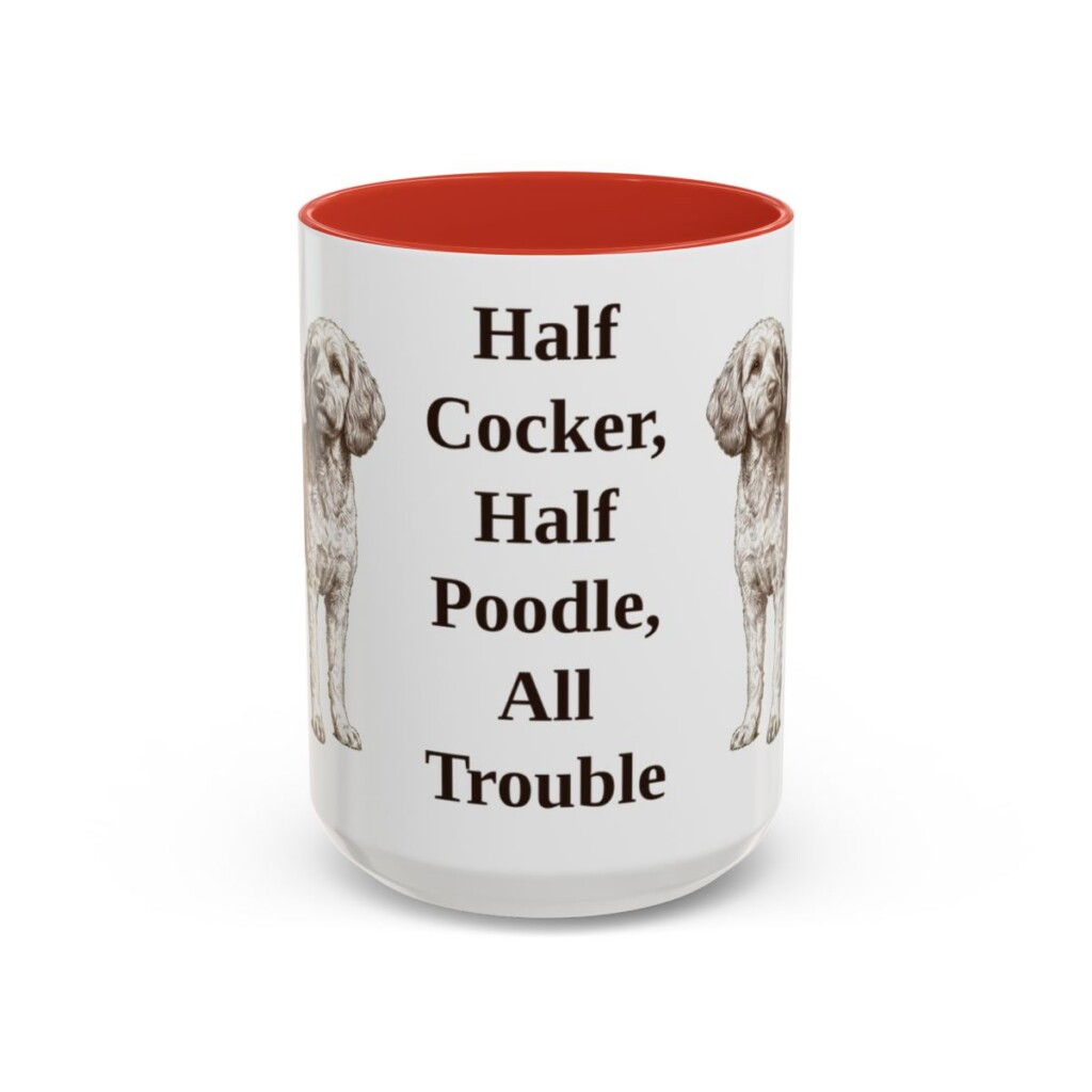 15oz Funny Cockapoo Mug, Red, front view