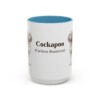 15oz Cockapoo Latin Mug, Light Blue, front view