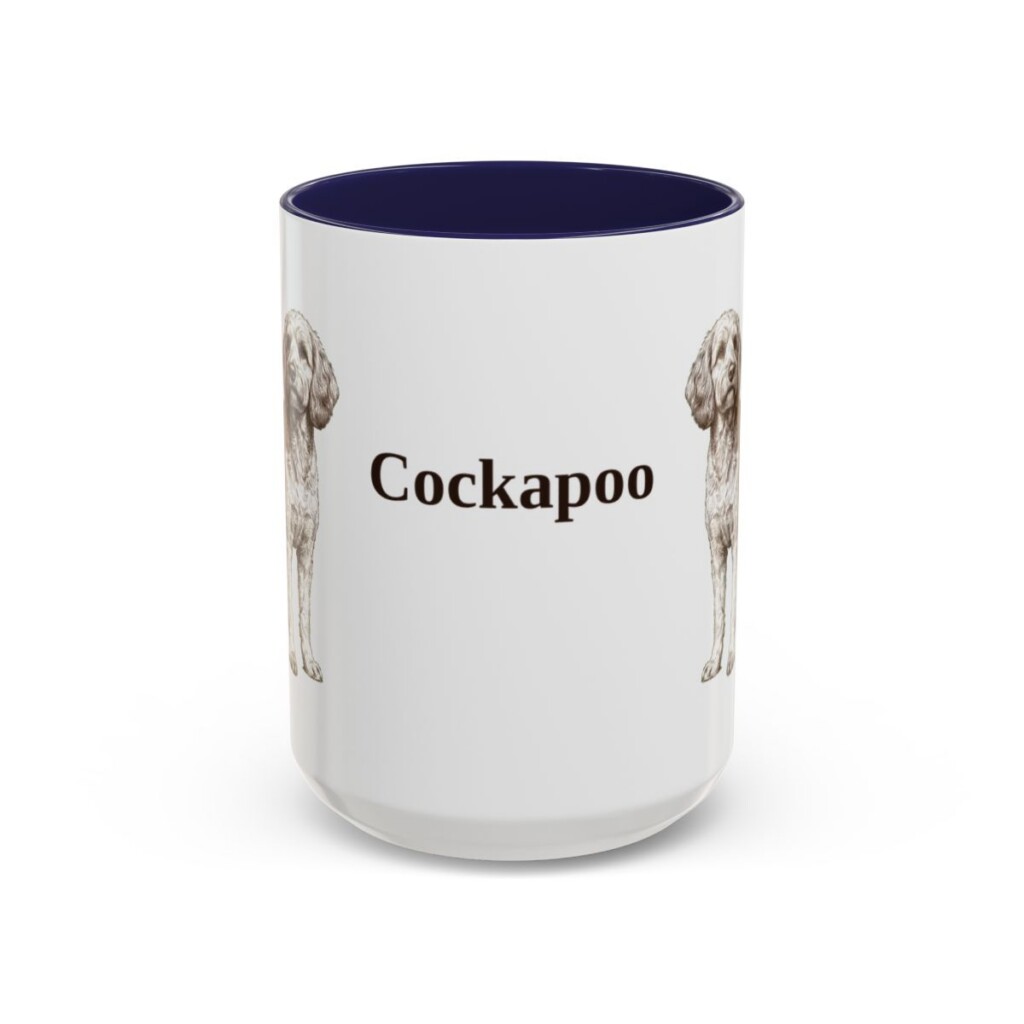 15oz Cockapoo Mug, Navy, front view