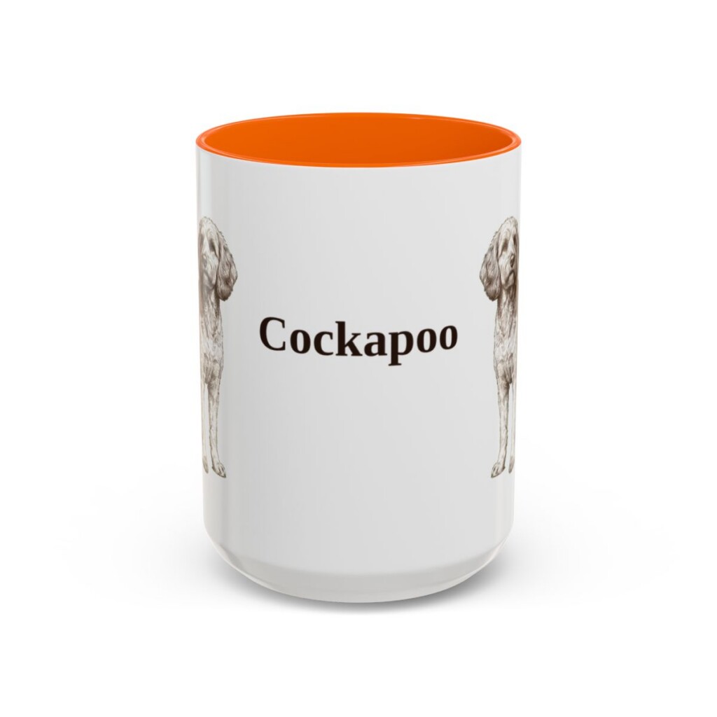 15oz Cockapoo Mug, Orange, front view