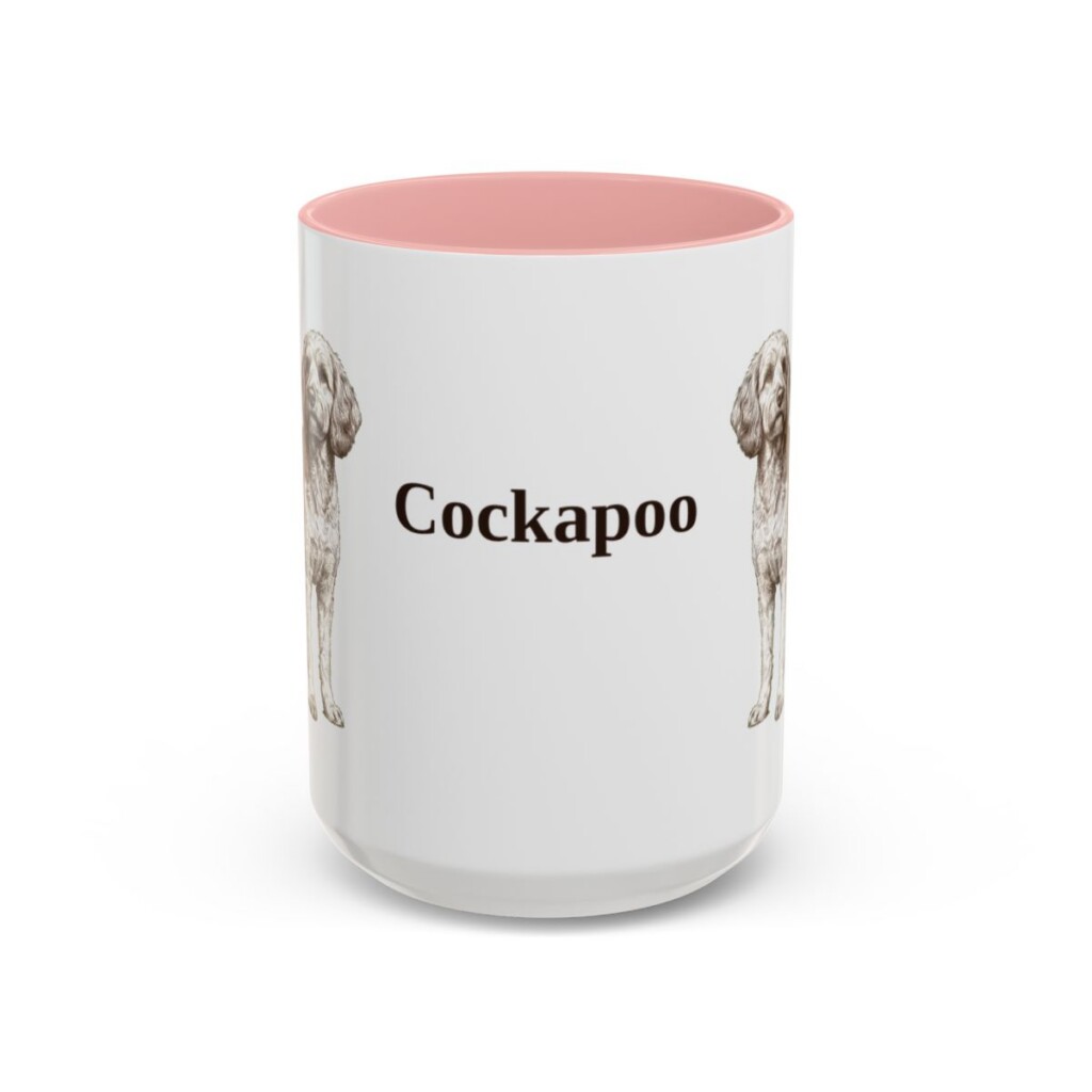 15oz Cockapoo Mug, Pink, front view