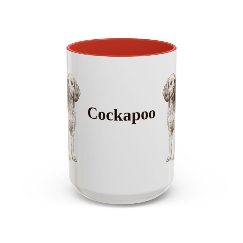 15oz Cockapoo Mug, Red, front view