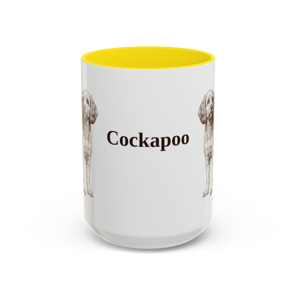 15oz Cockapoo Mug, Yellow, front view