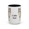 15oz Collie Dog Dad Mug, Black, front view