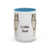 15oz Collie Dog Dad Mug, Light Blue, front view