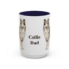 15oz Collie Dog Dad Mug, Navy, front view