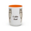 15oz Collie Dog Dad Mug, Orange, front view
