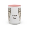 15oz Collie Dog Dad Mug, Pink, front view