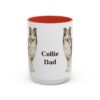 15oz Collie Dog Dad Mug, Red, front view