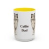 15oz Collie Dog Dad Mug, Yellow, front view