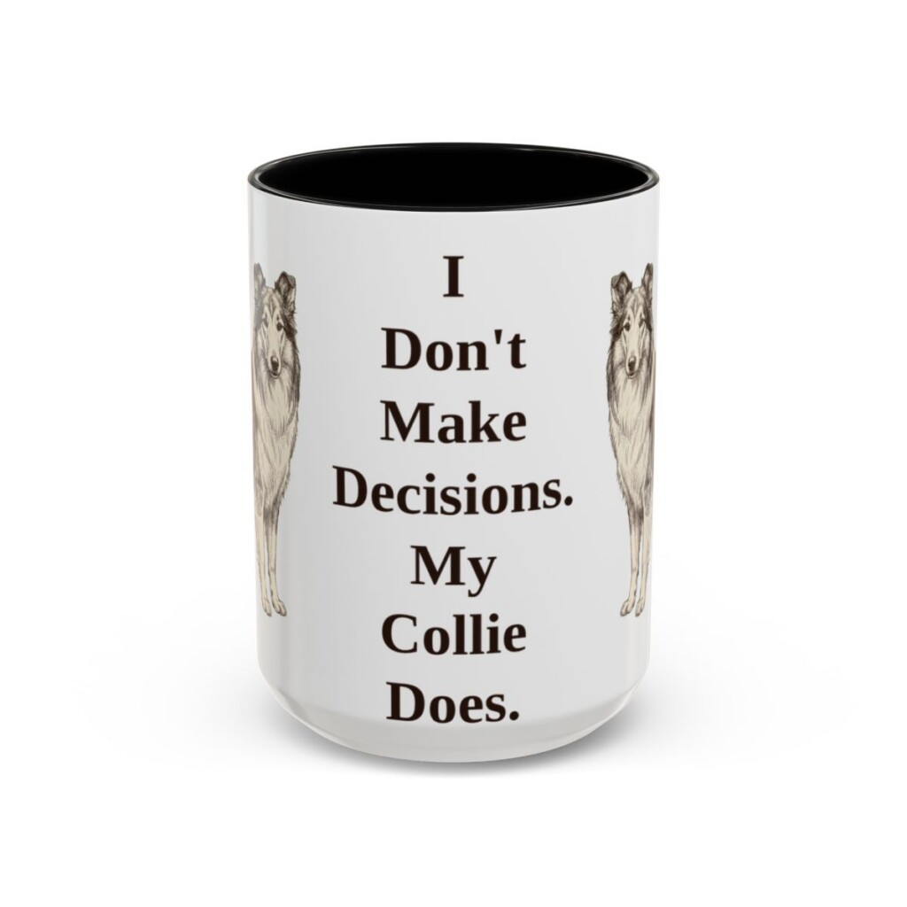 15oz-collie-mug-humor-black-front 15oz Funny Collie Mug, Black, front view