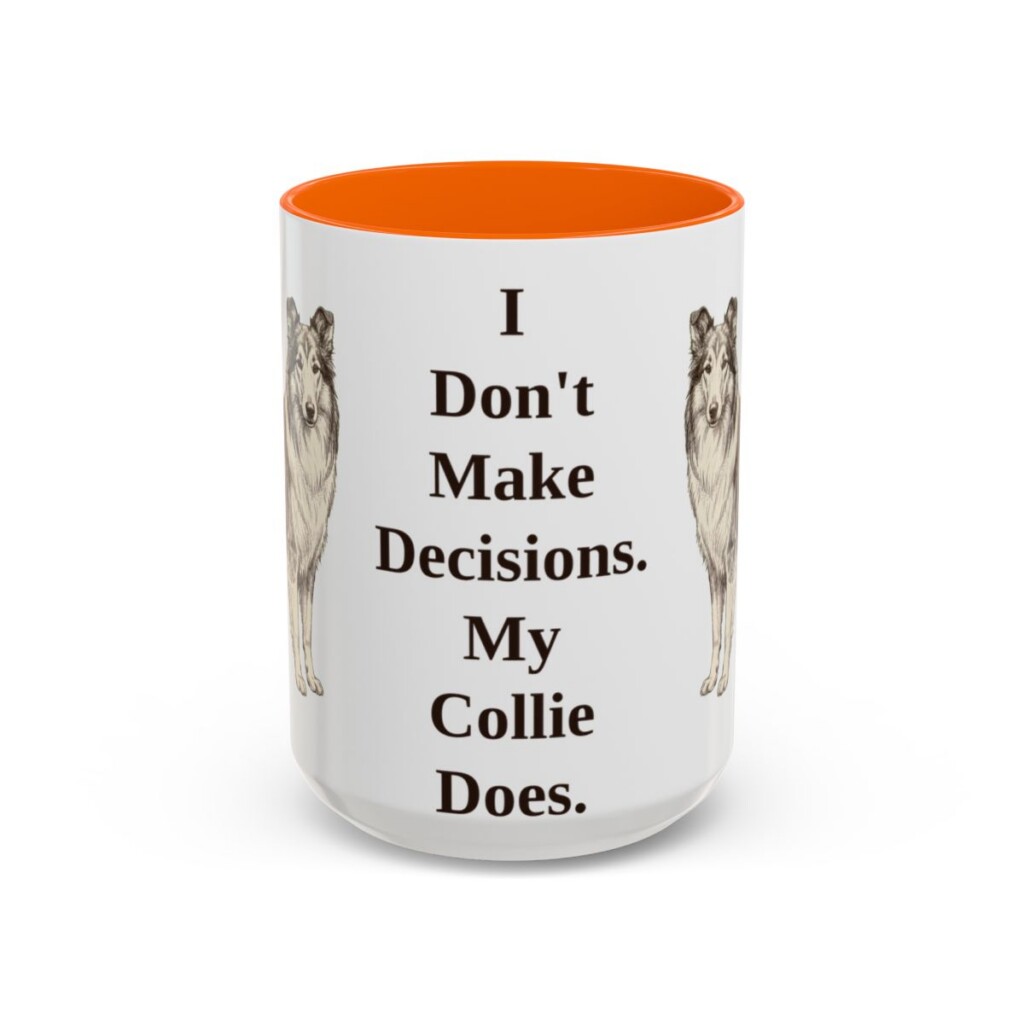 15oz-collie-mug-humor-orange 15oz Funny Collie Mug, Orange, front view