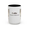 15oz Collie Latin Mug, Black, front view