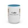 15oz Collie Latin Mug, Light Blue, front view