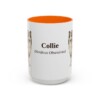 15oz Collie Latin Mug, Orange, front view