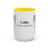 15oz Collie Latin Mug, Yellow, front view