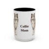 15oz Collie Dog Mom Mug, Black, front view
