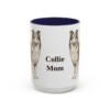 15oz Collie Dog Mom Mug, Navy, front view