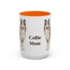 15oz Collie Dog Mom Mug, Orange, front view