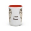 15oz Collie Dog Mom Mug, Red, front view