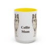 15oz Collie Dog Mom Mug, Yellow, front view
