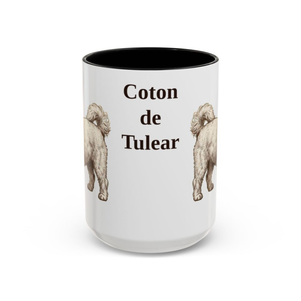 15oz Coton de Tulear Mug, Black, front view