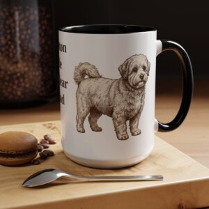 15oz Coton de Tulear Dog Dad Mug, Black, lifestyle photo