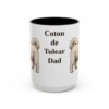 15oz Coton de Tulear Dog Dad Mug, Black, front view