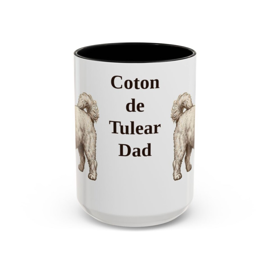 15oz Coton de Tulear Dog Dad Mug, Black, front view