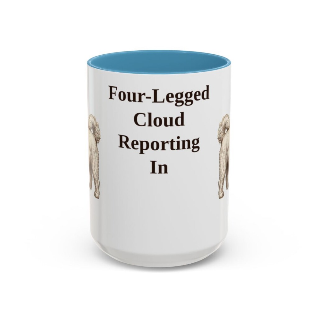 15oz Funny Coton de Tulear Mug, Light Blue, front view
