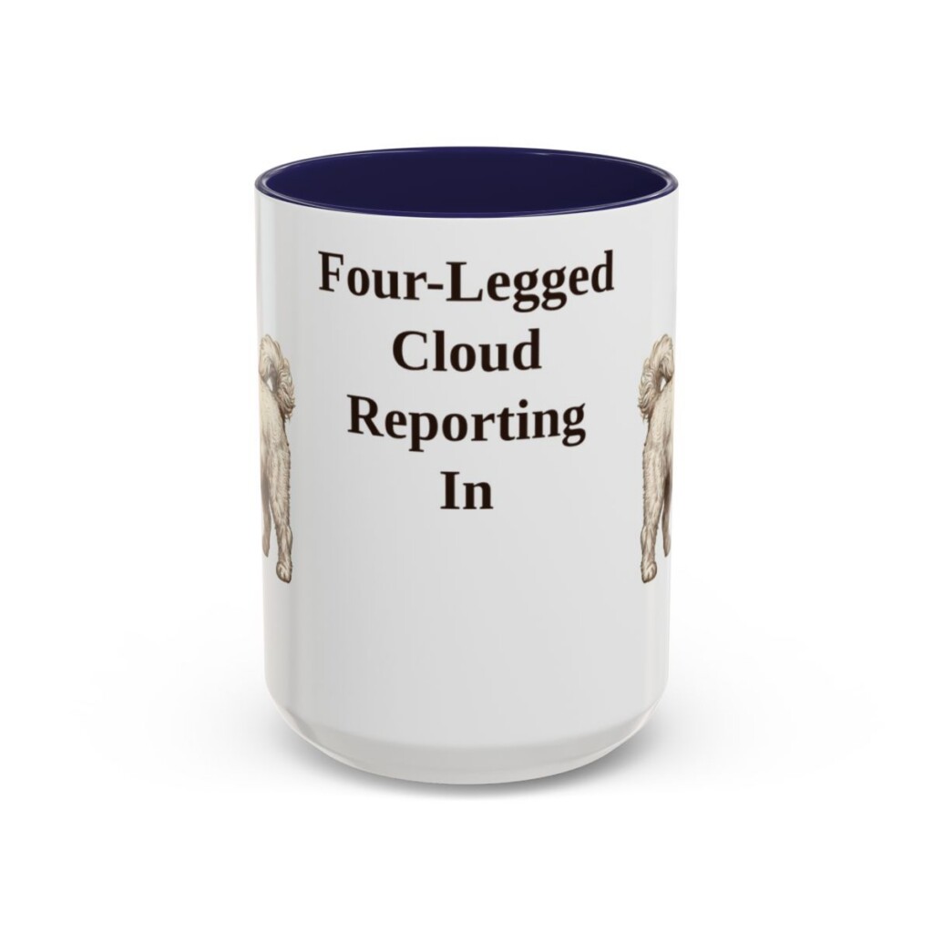15oz Funny Coton de Tulear Mug, Navy, front view