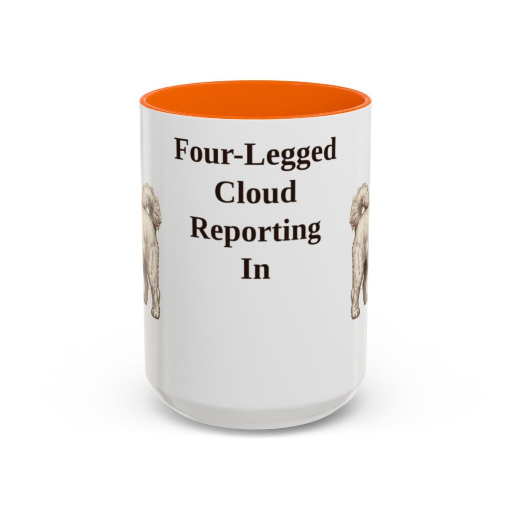 15oz Funny Coton de Tulear Mug, Orange, front view
