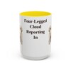15oz Funny Coton de Tulear Mug, Yellow, front view