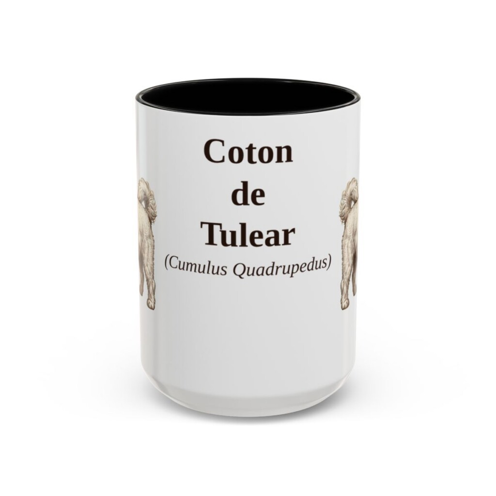 15oz Coton de Tulear Latin Mug, Black, front view