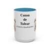 15oz Coton de Tulear Latin Mug, Light Blue, front view