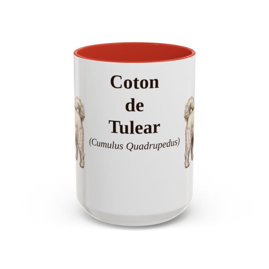 15oz Coton de Tulear Latin Mug, Red, front view