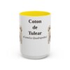 15oz Coton de Tulear Latin Mug, Yellow, front view