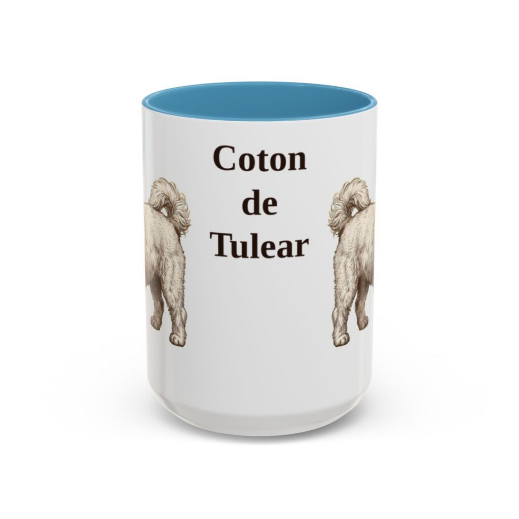 15oz Coton de Tulear Mug, Light Blue, front view