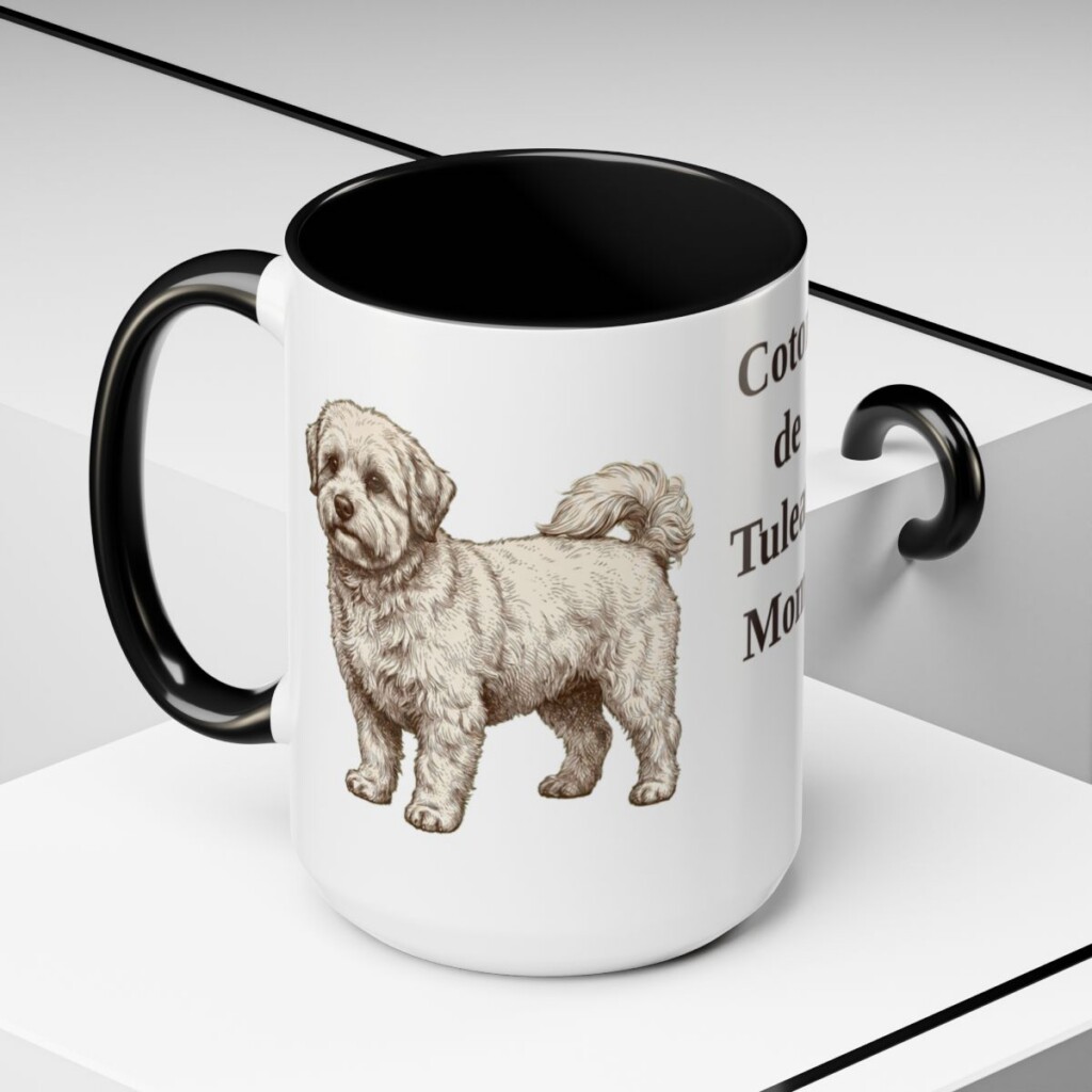 15oz-coton-de-tulear-mug-mom-black-context-2 15oz Coton de Tulear Dog Mom Mug, Black, lifestyle photo