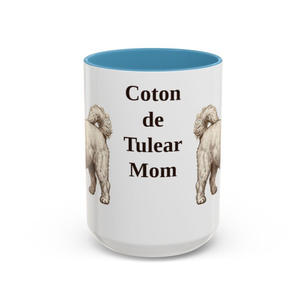 15oz-coton-de-tulear-mug-mom-light-blue 15oz Coton de Tulear Dog Mom Mug, Light Blue, front view