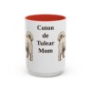 15oz-coton-de-tulear-mug-mom-red 15oz Coton de Tulear Dog Mom Mug, Red, front view