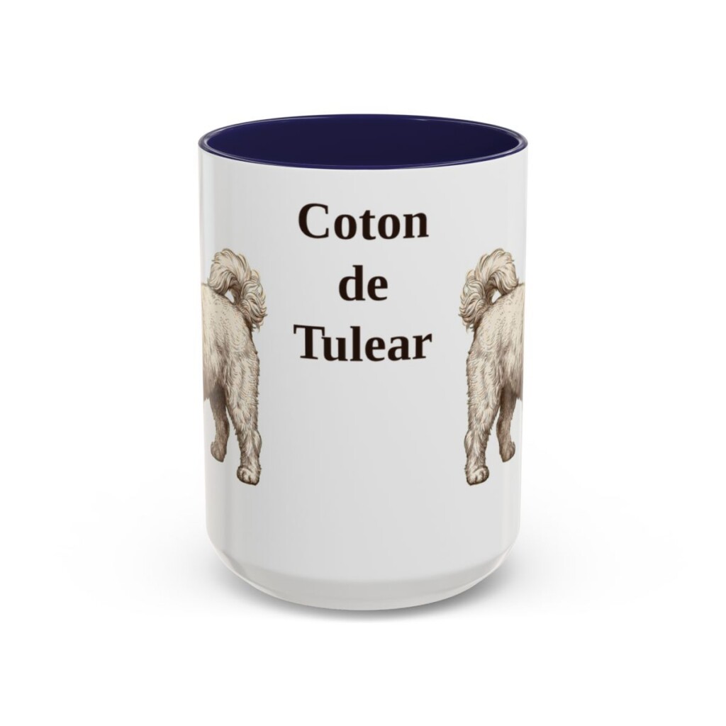 15oz Coton de Tulear Mug, Navy, front view