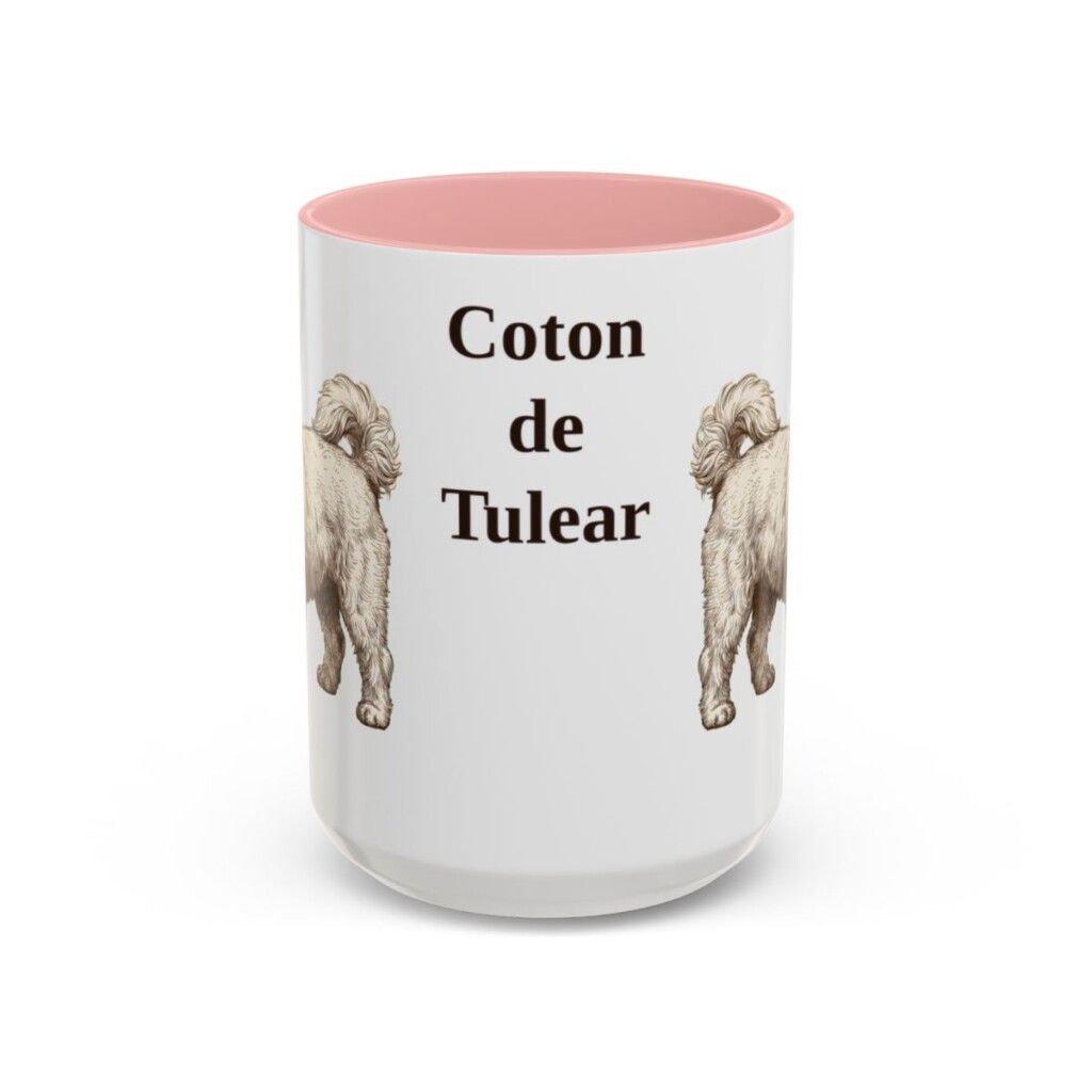 15oz Coton de Tulear Mug, Pink, front view
