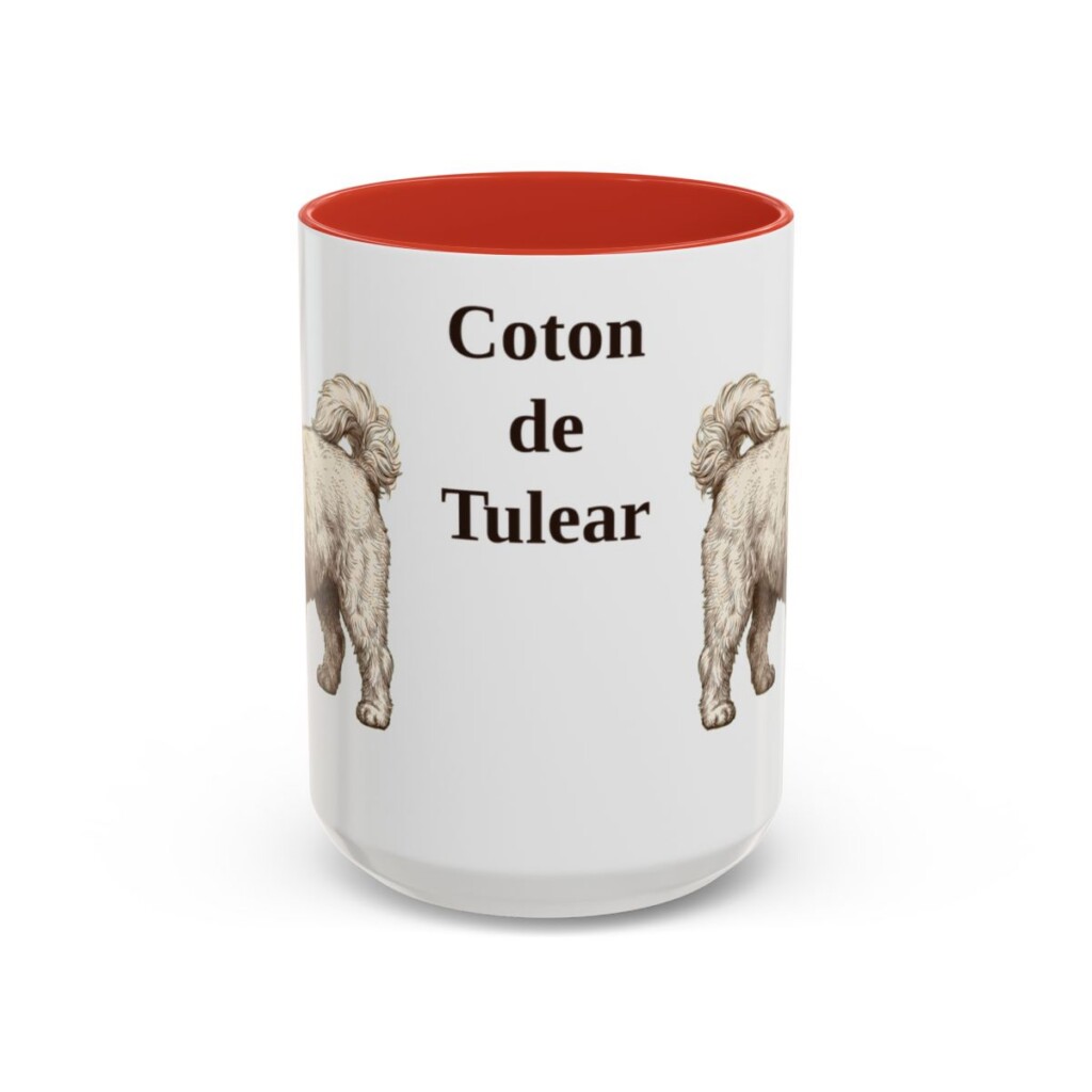 15oz Coton de Tulear Mug, Red, front view