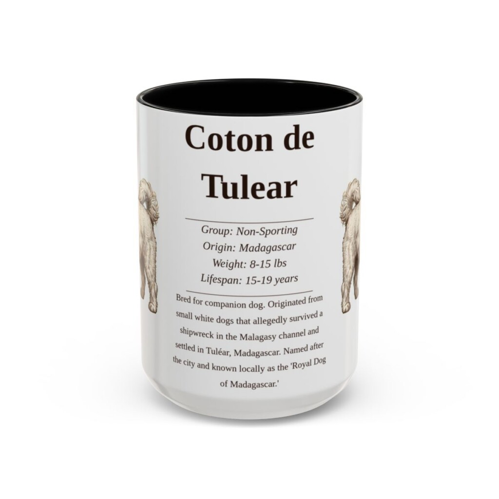 15oz Coton de Tulear Mug, Black, front view